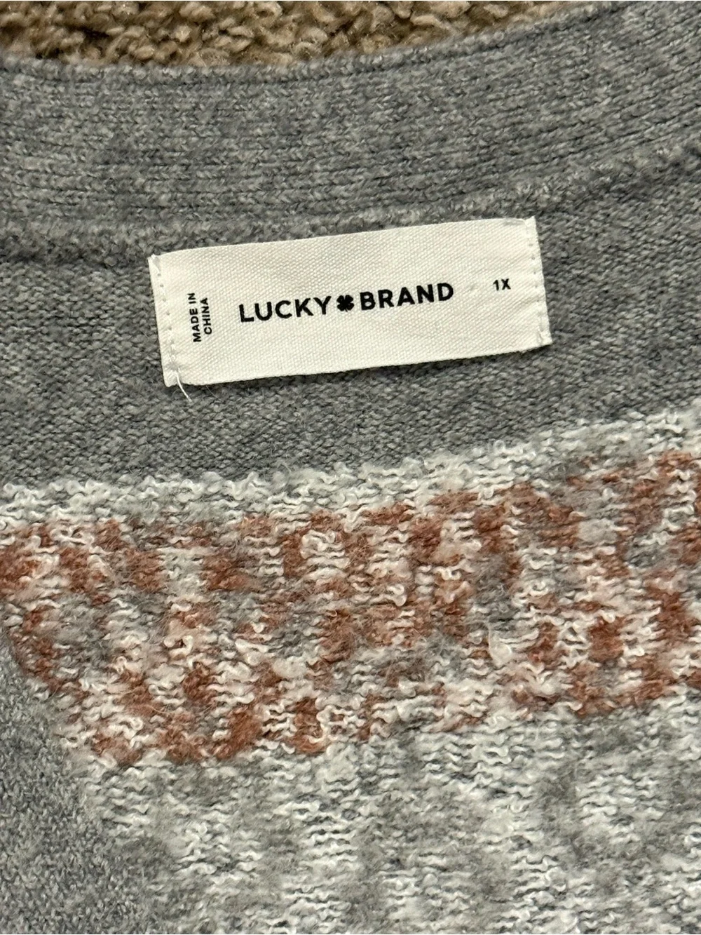 Lucky Brand Fair Isle Sweater Dress | Size 1X | Cozy Winter Knit - Picture 3 of 6